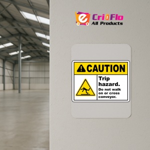 Indicator Trip Hazard Do Not Cross Conveyor Sign, Sticker autocolant - Img 4
