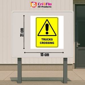 Indicator Trucks Crossing Safety Sign, Sticker autocolant - Img 2