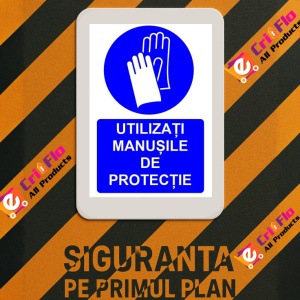 Indicator Utilizati manusile de protectie indicator de obligativitate, Sticker autocolant - Img 3