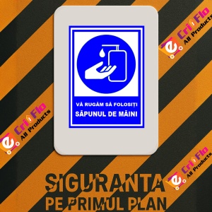 Indicator Va rugam sa folositi sapunul de maini, Sticker autocolant - Img 3