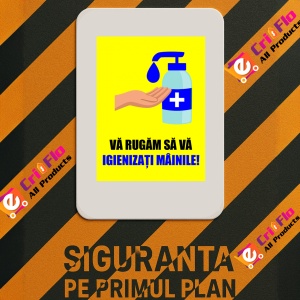 Indicator Va rugam sa va igienizati mainile, Sticker autocolant - Img 3