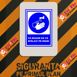 Indicator Va rugam sa va spalati pe maini, Sticker autocolant - Img 3