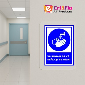 Indicator Va rugam sa va spalati pe maini, Sticker autocolant - Img 5