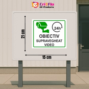 Indicator Verde obiectiv supravegheat video, Sticker autocolant - Img 2