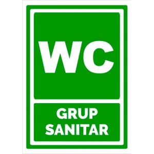 Indicator Verde pentru wc grup sanitar, Sticker autocolant