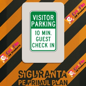 Indicator Visitor Parking 10 Min Guest Check In Sign, Sticker autocolant - Img 3