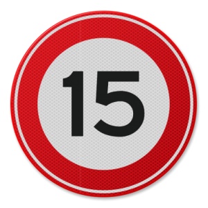 Indicator Viteza maxima 15 km, Sticker autocolant