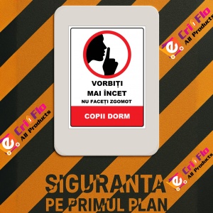 Indicator Vorbiti mai incet nu faceti zgomot copii dorm, Sticker autocolant - Img 3