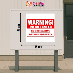 Indicator Warning do not enter no trespassing private property, Sticker autocolant - Img 2