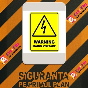 Indicator Warning Mains Voltage Safety Sign, Sticker autocolant - Img 3