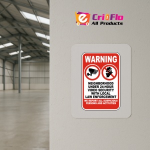 Indicator Warning Neighborhood Under 24-Hour Video Security Sign, Sticker autocolant - Img 4