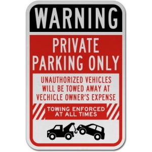Indicator Warning Private Parking Only Sign, Sticker autocolant