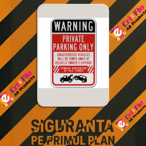 Indicator Warning Private Parking Only Sign, Sticker autocolant - Img 3