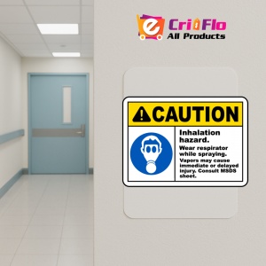 Indicator Wear Respirator While Spraying Sign, Sticker autocolant - Img 5