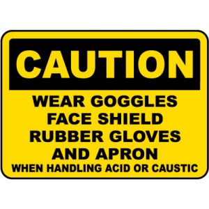 Indicator When Handling Acid or Caustic Sign, Sticker autocolant