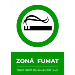 Indicator Zona fumat, Sticker autocolant