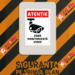 Indicator Zone monitorizate video, Sticker autocolant - Img 3