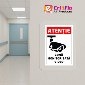 Indicator Zone monitorizate video, Sticker autocolant - Img 5