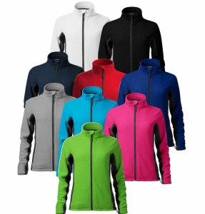 Imagine de prezentare pentru jacheta fleece dama si culorile disponibile verde, albastru, rosu, gri, alb, negru, purpuriu