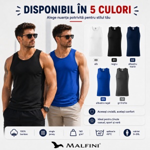 Maiou Bărbat Malfini Core 142, 100% Bumbac, 160 g/m², Croială Tubulară, Top Casual și Sport, S–2XL, 5 Culori - Img 8