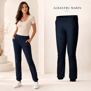 Pantaloni Damă Malfini Leisure 603, 95% Bumbac, 5% Elastan, Talie Elastică, Buzunare Înclinate, Croială Dreaptă, XS–2XL, 4 Culori - Img 9