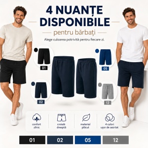 Pantaloni Scurți Bărbați Casual, Lejeri din Bumbac cu Talie Elastică – Comfy 611 - Img 5