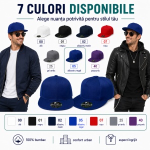 Șapcă bărbați snapback Malfini 301 5P RAP, 100% bumbac, cozoroc drept, reglabilă, 7 culori - Img 7