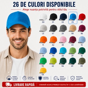 Șapcă Bărbați Sport din Bumbac, Reglabilă cu Cataramă și Cozoroc Curbat – 6P 305