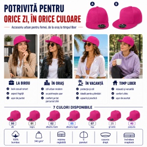 Șapcă damă RAP Malfini 301 5P, 100% bumbac, reglabilă, 7 culori - Img 10