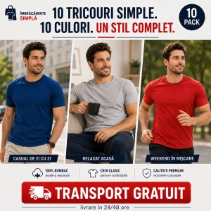 Set 10 tricouri bărbați Malfini, 100% bumbac, regular fit, guler rotund, mărimi S 3XL, 10 culori incluse TRANSPOT - Img 6