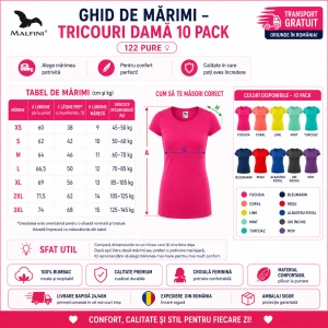 Set 10 tricouri simple dama din bumbac 100%, Elegant casual cu decolteu femei, culori diferite 122 - Img 4
