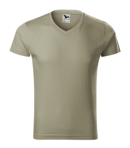 Set 3 Tricouri Bărbați Malfini 146 cu Guler în V, Premium, 100% Bumbac, Slim Fit, Ebony Gray, Army și Kaki Deschis, Mărimi S–3XL - Img 9
