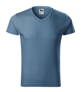 Set 3 tricouri bărbați Malfini Slim Fit V Neck 146, guler în V, 100% bumbac, 180 g/m², albastru marin, albastru regal și denim, mărimi S 3XL, transport gratuit - Img 8