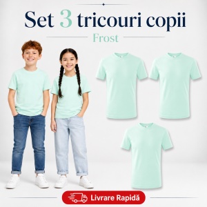 Set 3 Tricouri Copii din Bumbac 100% – Mânecă Scurtă, 35 Culori, Fete și Băieți - Img 15