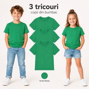 Set 3 tricouri copii din bumbac | 20 de culori - Img 26