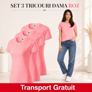 Set 3 tricouri damă, bumbac 100% | 35 de culori disponibile - 134 - Img 43