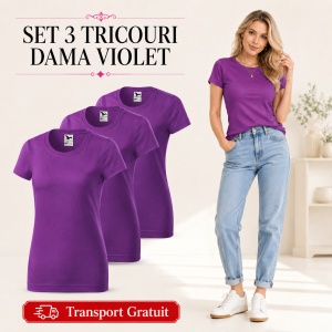 Set 3 tricouri damă, bumbac 100% | 35 de culori disponibile - 134 - Img 53