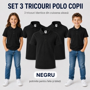 Set 3 Tricouri Polo Copii Pique cu guler - Img 19