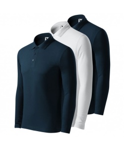 Imagine de prezentare pentru set 3 tricouri polo maneca lunga si culorile disponibile alb, albastru, negru