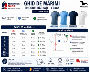Set 4 Tricouri Bărbați 100% Bumbac Regular Clasic – Denim, Albastru Azuriu, Albastru Marin și Alb | S-3XL - Img 3
