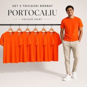 Set 5 tricouri bărbat Malfini Basic Clasic, 100% bumbac, regular fit, 48 culori, mărimi XS–5XL - Img 39