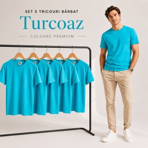 Set 5 tricouri bărbat Malfini Basic Clasic, 100% bumbac, regular fit, 48 culori, mărimi XS–5XL - Img 49