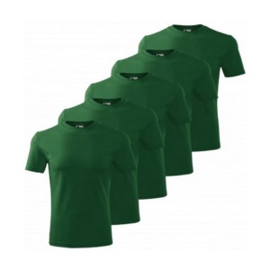 Set 5 tricouri clasice Verde, barbatesti din bumbac 100%, clasice pentru barbati 132 - Img 2