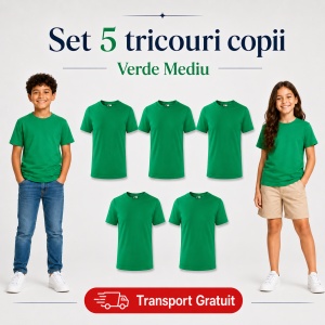 Set 5 tricouri copii din bumbac 100% – fete și băieți, 33 nuanțe disponibile - Img 40