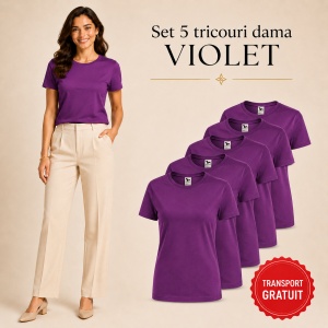 Set 5 tricouri damă simple casual | din bumbac 100%, slim fit XS - 2XL - Img 25