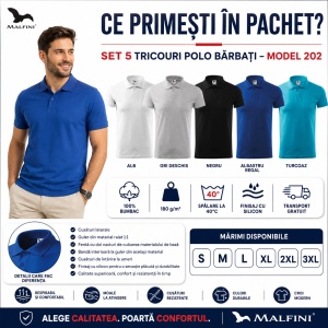 Set 5 tricouri POLO bărbați ,100% bumbac - 202 - Img 10