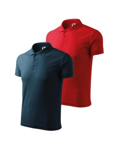Set doua tricouri polo barbati culorile rosu si albastru marin