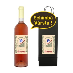 Sticla de vin Rose Personalizata pentru Aniversare - Un Cadou inedit pentu sarbatorit, varsta 18 - 100 de ani