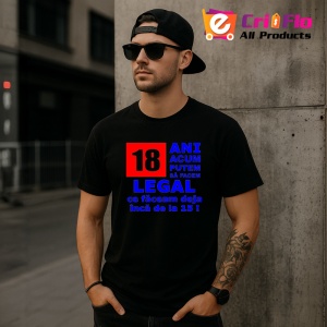 Tricou 18 ani acum putem legal mesaj amuzant majorat, Copii | Dama | Barbat , tricou negru - Img 7