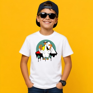 Tricou 67 Six Seven Gasca Alba Stil Urban Logo Street Art, din bumbac 100% Copii | Dama | Barbat - Img 2
